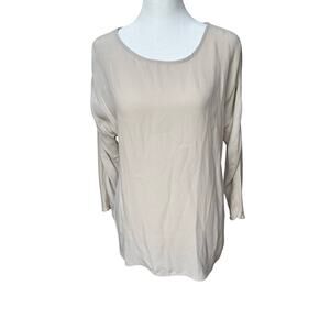 Massimo Dutti Women's Blouse - Large - Neutral Beige